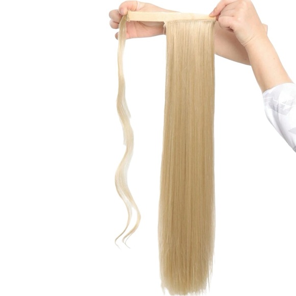 34 Inches Synthetic Linen Gold Ponytail Straight Extension - Picture 2 of 4
